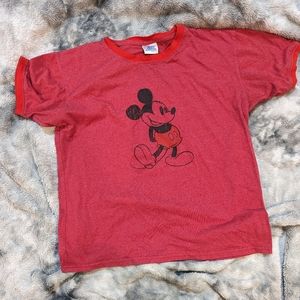 Vintage Disneyland Resort Mickey Mouse Ringer tee red